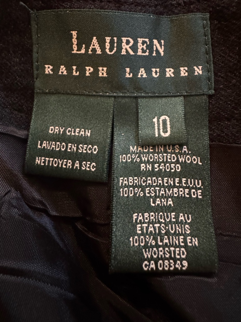 SOLD Lauren Ralph Lauren High Rise Wide Leg Cargo Pants 10 Gray Wool 32” VTG USA - Picture 7 of 7